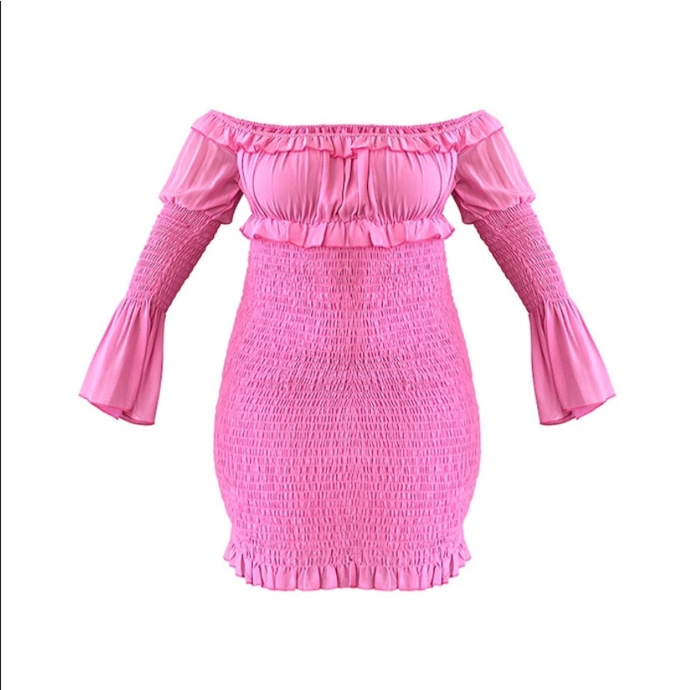 Plus Size pink chiffon body on dress | Pretty Little Things